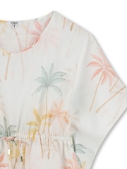 Chloé Cream Palm Tree Print Kaftan Dress - Image 3 of 4