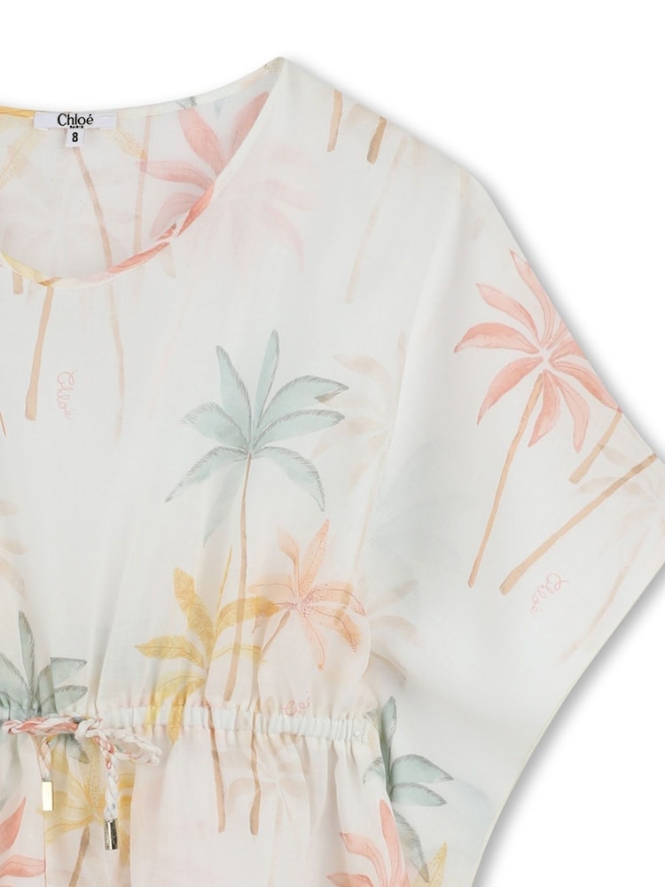 Chloé Cream Palm Tree Print Kaftan Dress - صورة 4 من 4 Chloé Cream Palm Tree Print Kaftan Dress - صورة 4 من 4