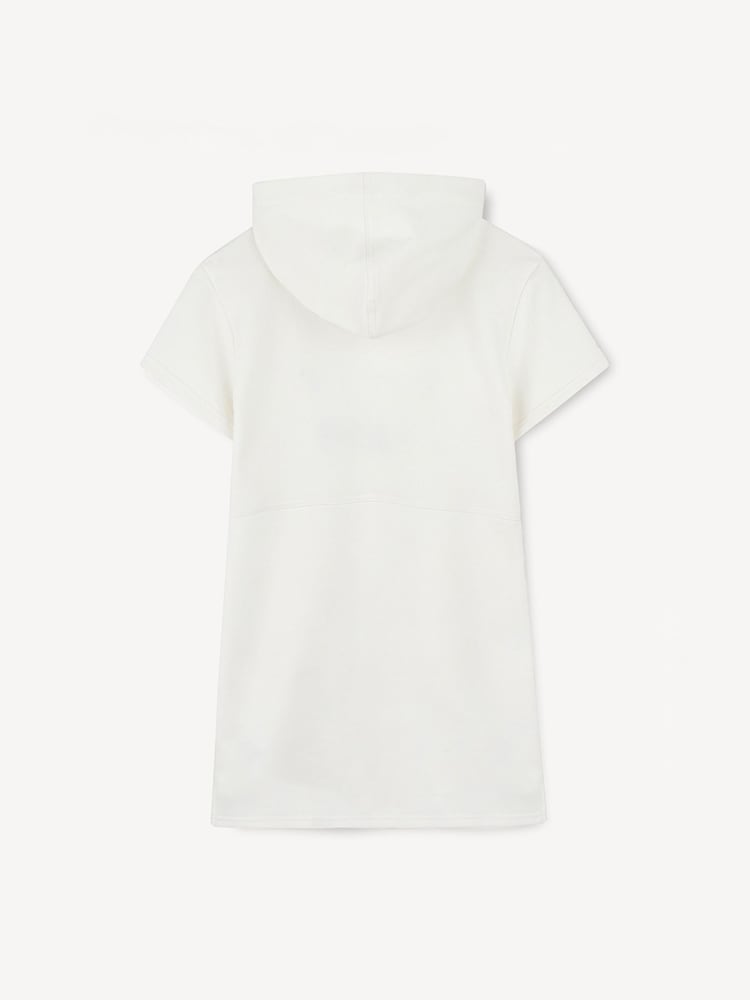 Chloé Paris Logo Short Sleeve White Hoodie Dress - Image 2 of 4