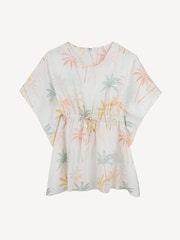 Chloé Cream Palm Tree Print Summer Dress - Image 1 of 4