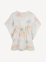 Chloé Cream Palm Tree Print Summer Dress - Image 2 of 4