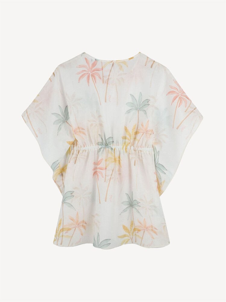 Chloé Cream Palm Tree Print Summer Dress - Image 2 of 4