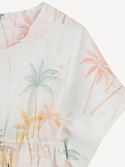 Chloé Cream Palm Tree Print Summer Dress - Image 3 of 4
