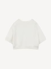Chloé Cropped Short Sleeve Logo White Sweatshirt - Image 2 of 3