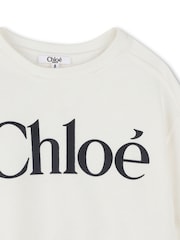 Chloé Cropped Short Sleeve Logo White Sweatshirt - Image 3 of 3