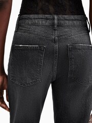 AllSaints Black Ida Cropped Embroidered Jeans - Image 5 of 8