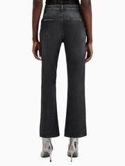 AllSaints Black Ida Cropped Embroidered Jeans - Image 6 of 8