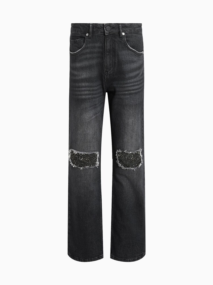AllSaints Black Ida Cropped Embroidered Jeans - Image 8 of 8 AllSaints Black Ida Cropped Embroidered Jeans - Image 8 of 8
