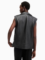 AllSaints Black Billie NZ Gilet - Image 2 of 9
