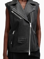 AllSaints Black Billie NZ Gilet - Image 4 of 9