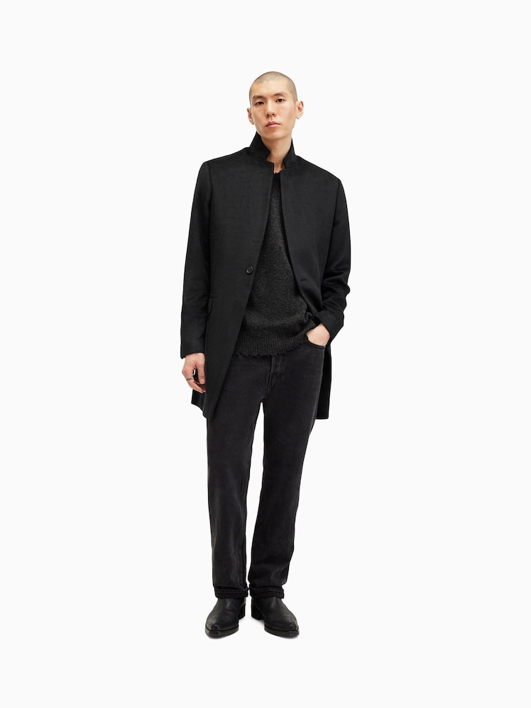 AllSaints Black Hargrove Coat - Image 1 of 7