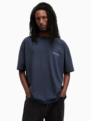 AllSaints Blue Underground Short Sleeve 100% Cotton Crew T-Shirt - Image 1 of 6