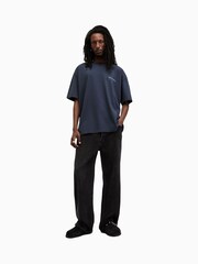 AllSaints Blue Underground Short Sleeve 100% Cotton Crew T-Shirt - Image 3 of 6