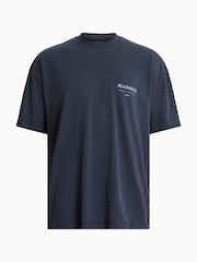 AllSaints Blue Underground Short Sleeve 100% Cotton Crew T-Shirt - Image 6 of 6