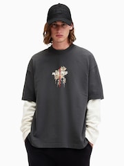 AllSaints Black Eternal Short Sleeves Crew T-Shirt - Image 1 of 8