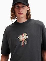 AllSaints Black Eternal Short Sleeves Crew T-Shirt - Image 6 of 8