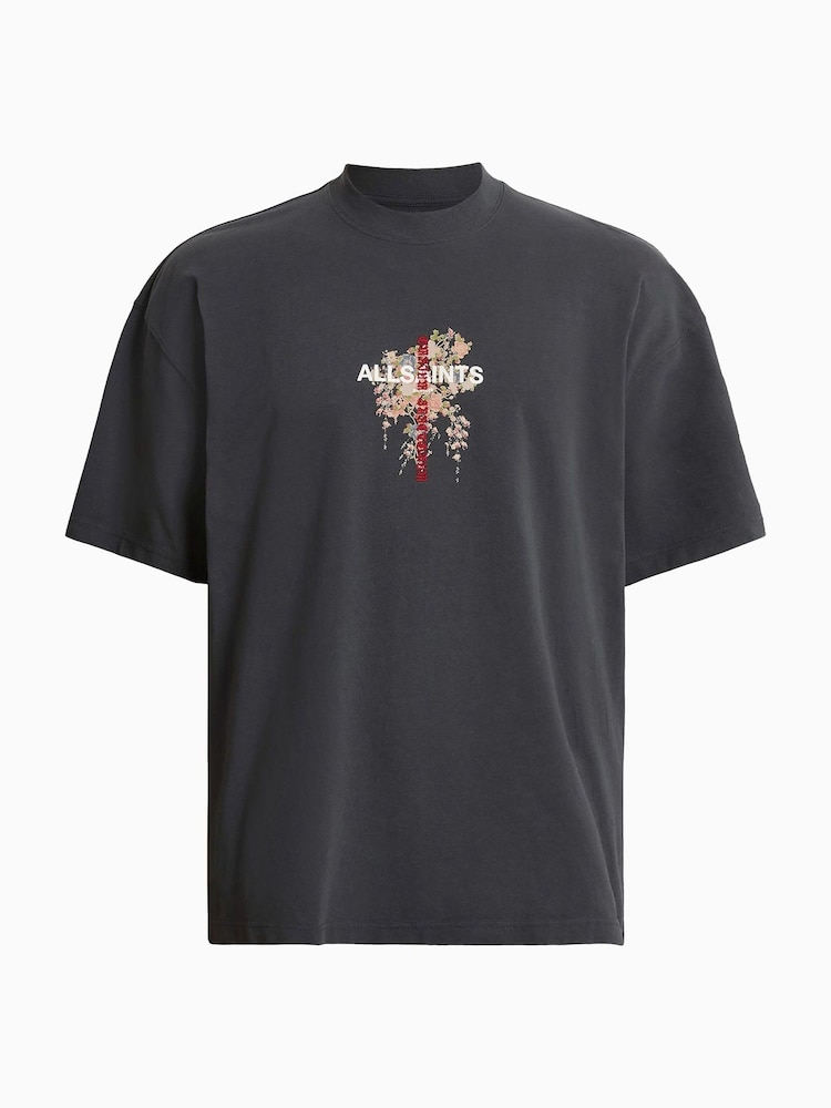 AllSaints Black Eternal Short Sleeves Crew T-Shirt - Image 8 of 8