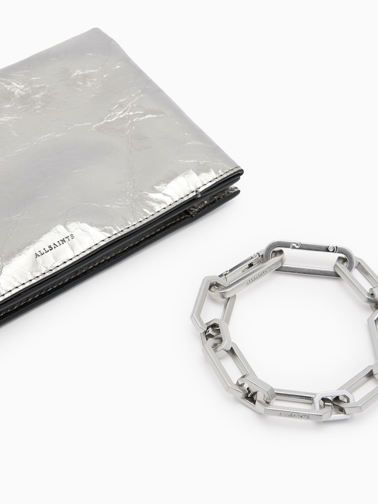 AllSaints Grey Yua Clutch - Image 7 of 7