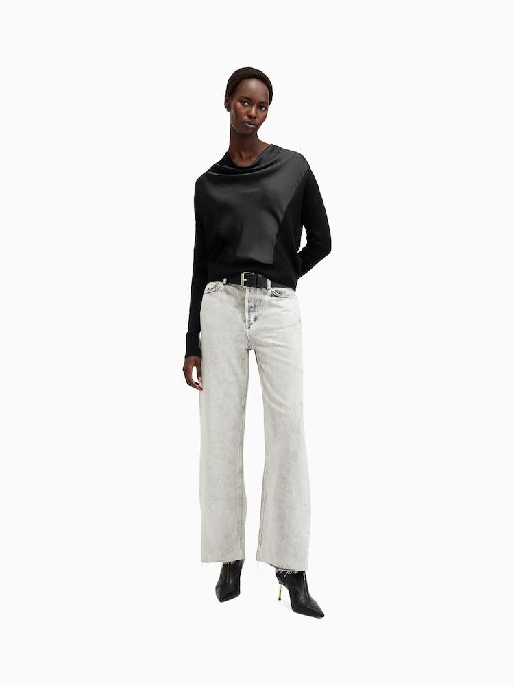AllSaints Black Myra Cowl Jumper - Image 3 of 7