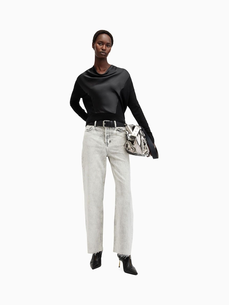 AllSaints Black Myra Cowl Jumper - Image 5 of 7