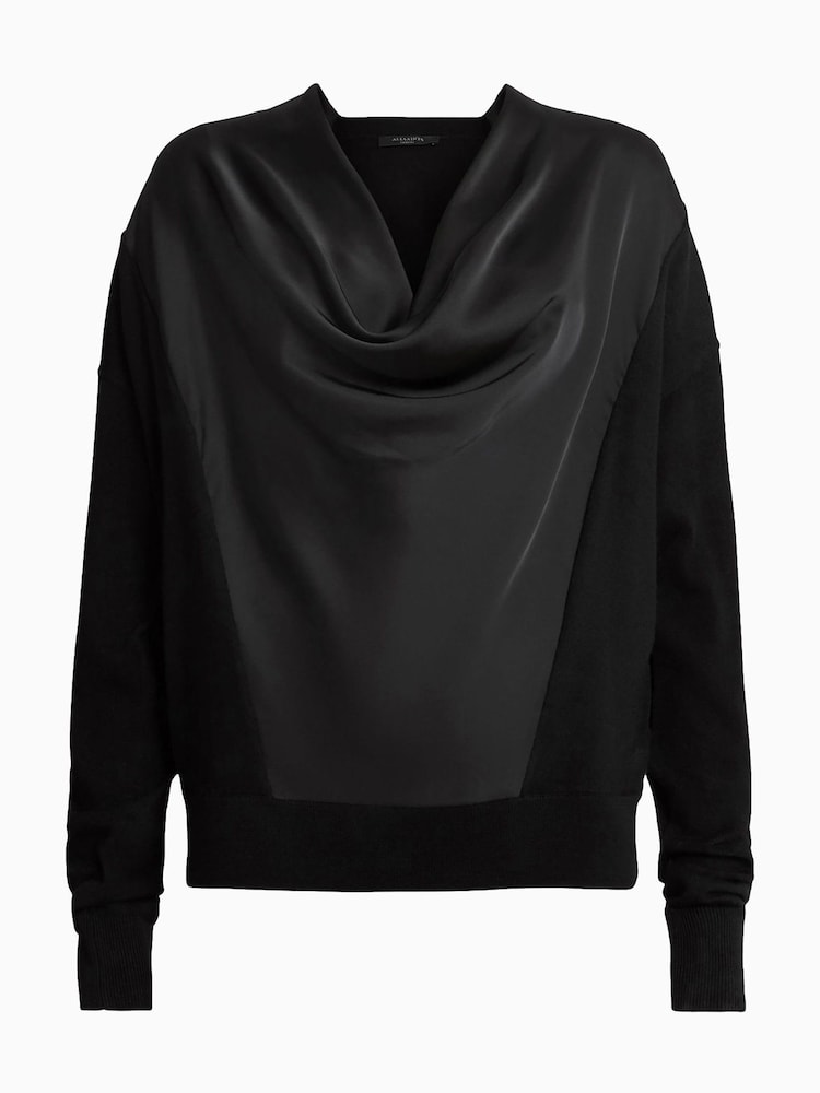 AllSaints Black Myra Cowl Jumper - Image 7 of 7 AllSaints Black Myra Cowl Jumper - Image 7 of 7