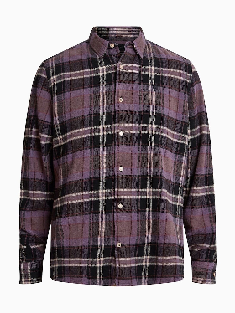 AllSaints Purple Buzzard Long Sleeves 100% Organic Cotton Shirt - Image 6 of 6