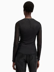 AllSaints Black Nora Sparkle Top - Image 2 of 6