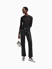 AllSaints Black Nora Sparkle Top - Image 5 of 6