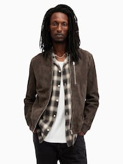AllSaints Brown Kemble Suede Bomber Jacket - Image 1 of 9