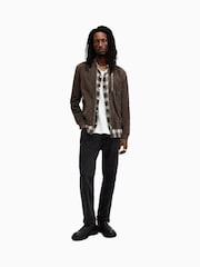 AllSaints Brown Kemble Suede Bomber Jacket - Image 3 of 9