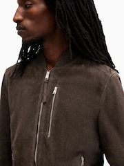 AllSaints Brown Kemble Suede Bomber Jacket - Image 7 of 9