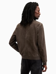 AllSaints Brown Kemble Suede Bomber Jacket - Image 8 of 9