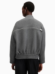 AllSaints Grey Hackney Bomber Jacket - Image 2 of 9