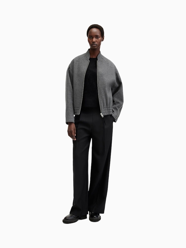 AllSaints Grey Hackney Bomber Jacket - Image 7 of 9