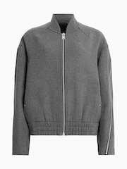 AllSaints Grey Hackney Bomber Jacket - Image 9 of 9
