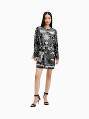 AllSaints Black Noushka Embellished Dress - Image 1 of 9