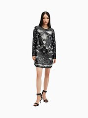AllSaints Black Noushka Embellished Dress - Image 3 of 9