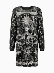 AllSaints Black Noushka Embellished Dress - Image 9 of 9