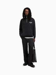 AllSaints Black Underground Half Zip 100% Organic Cotton Sweatshirt - Image 3 of 7