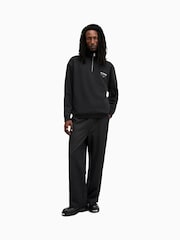 AllSaints Black Underground Half Zip 100% Organic Cotton Sweatshirt - Image 5 of 7