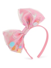 Rosa - Billieblush Multicolour Sequin Bow Logo 100% Cotton Headband - Imagen 1 de 3