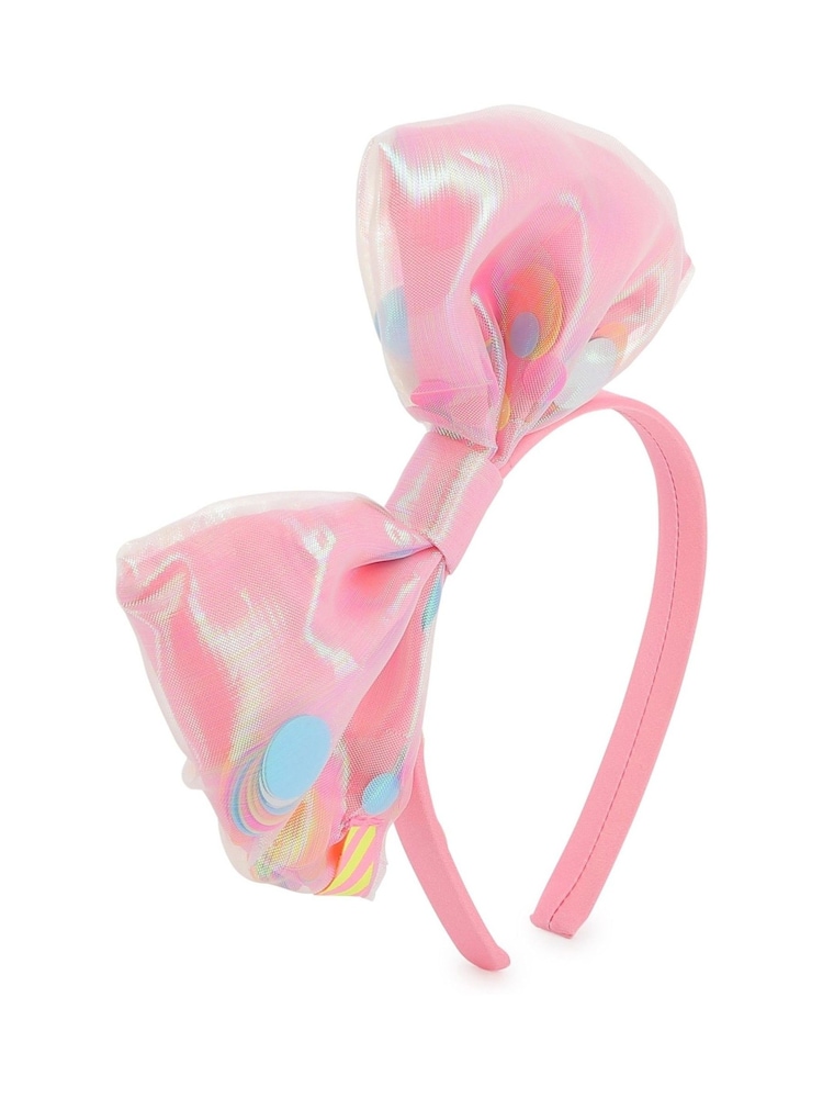 Rosa - Billieblush Multicolour Sequin Bow Logo 100% Cotton Headband - Imagen 2 de 3