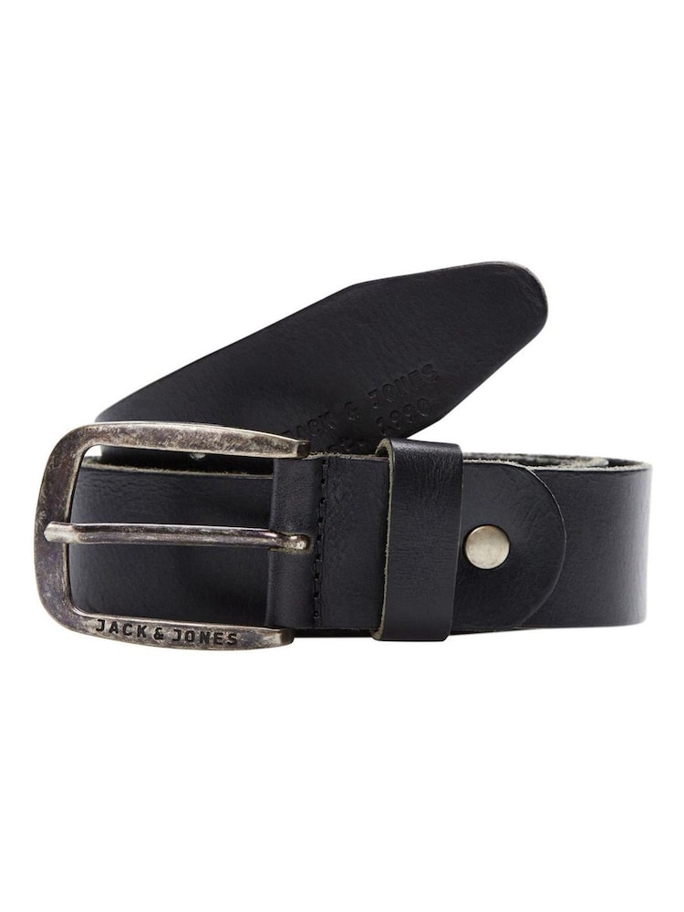 JACK & JONES Black Leather Belt - Image 1 of 2 JACK & JONES Black Leather Belt - Image 1 of 2