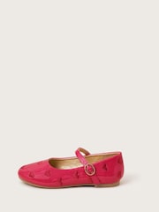 Monsoon Pink Embroidered Patent Heart Ballerina Flats - Image 2 of 3