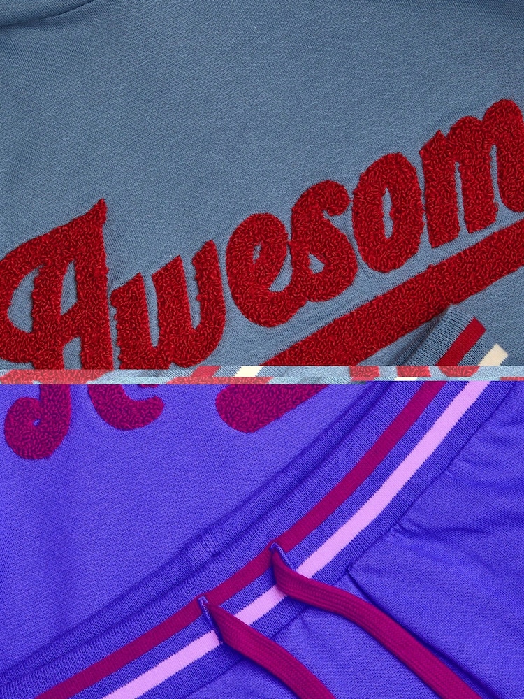 Monsoon Blue 100% Cotton Awesome Hoodie and Joggers Set - Image 3 of 3