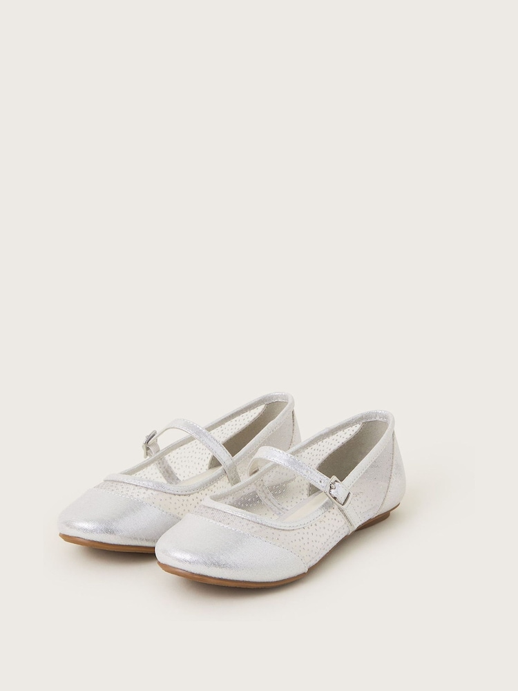 Monsoon Mesh Strap Ballet Matalakantaiset kengät - Image 1 of 3