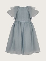 Monsoon Blue Eden Angel Sleeve Sequin Tulle Dress - Image 2 of 4