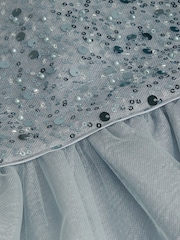 Monsoon Blue Eden Angel Sleeve Sequin Tulle Dress - Image 3 of 4