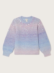 Monsoon Purple Sequin Ombre Jumper - Image 1 of 3
