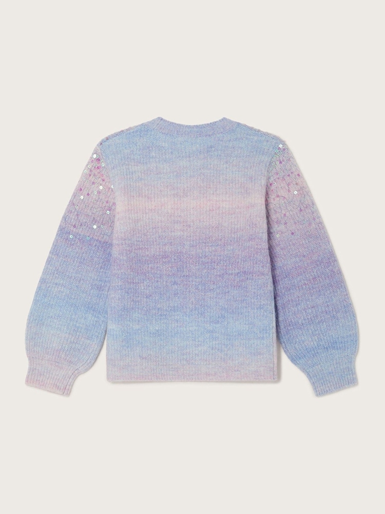 Monsoon Purple Sequin Ombre Jumper - Image 2 of 3